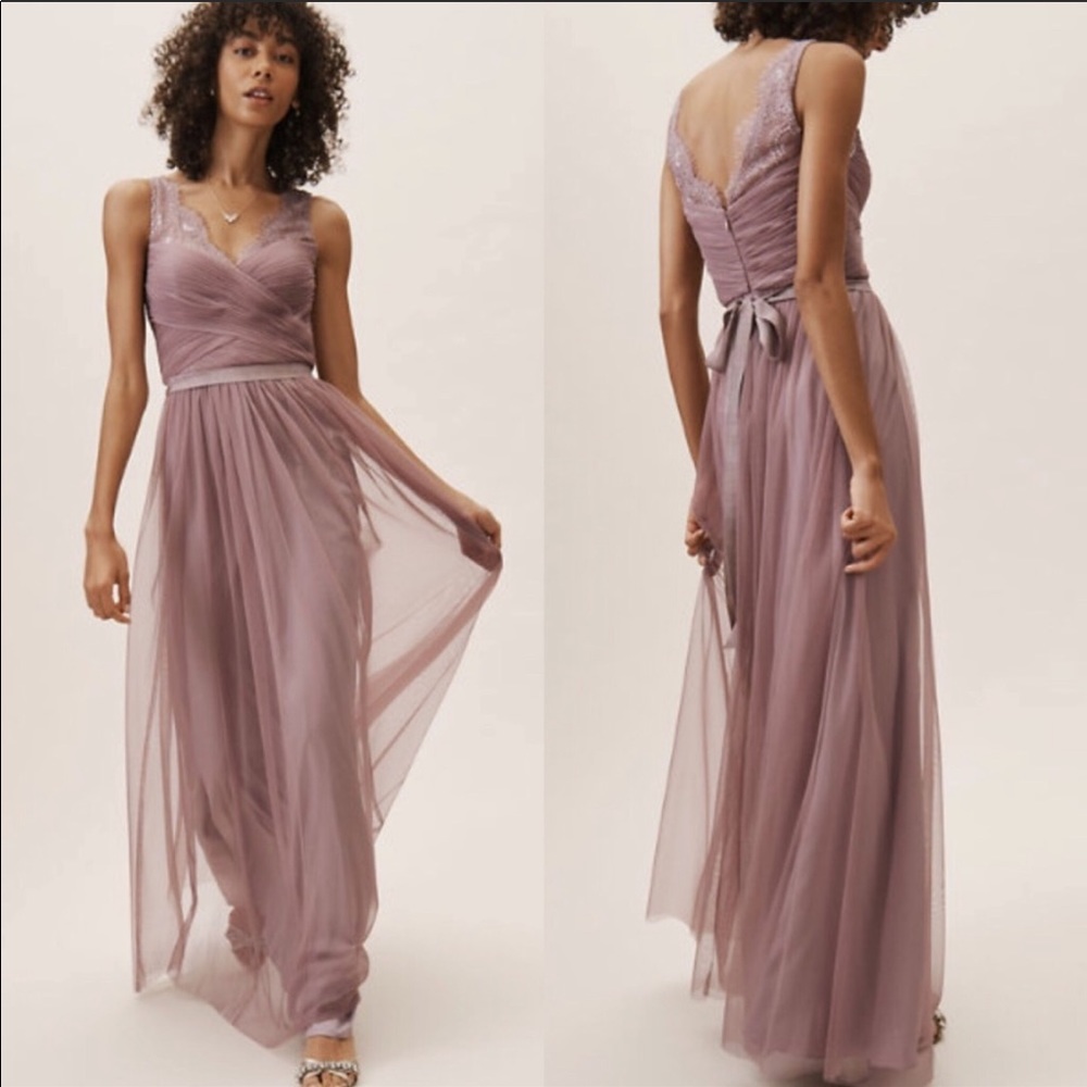 NWT Anthro BHLDN violet grey Fleur dress 24 - Picture 7 of 8